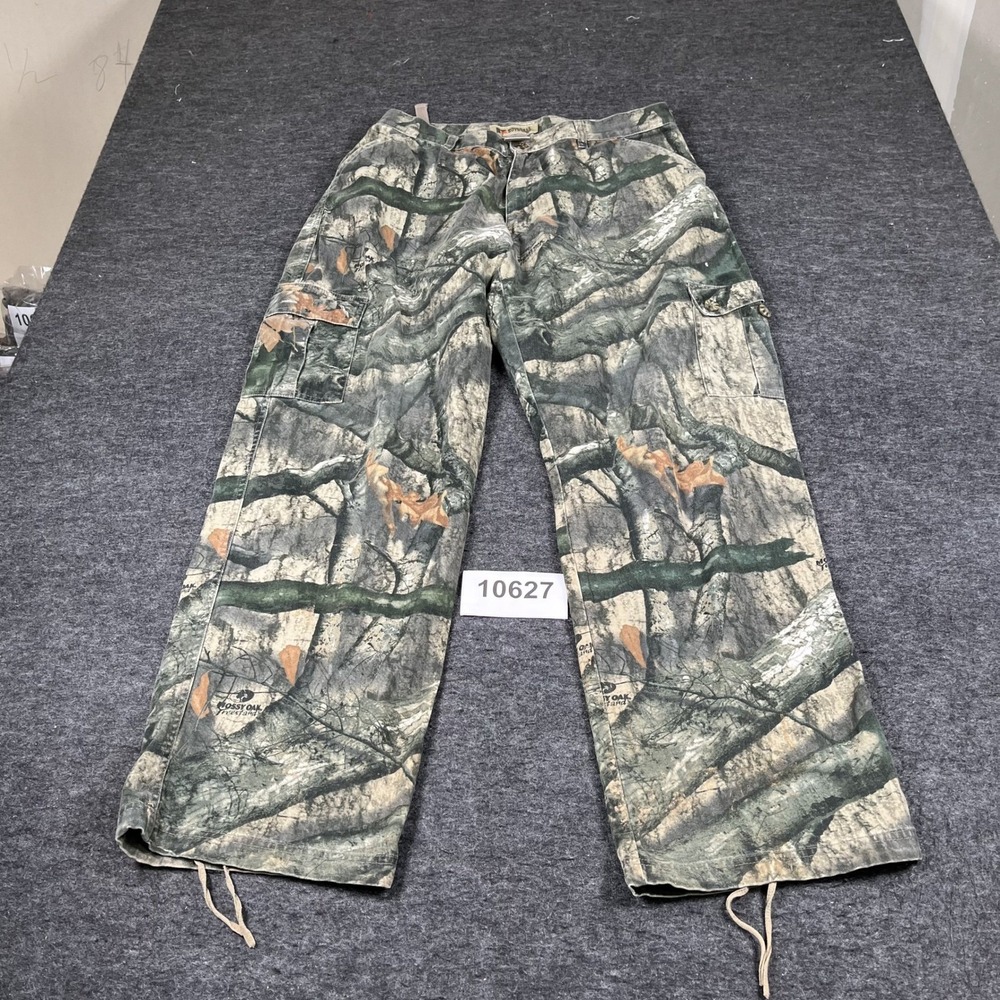 Russell Outdoors Mossy Oak Treestand Camo Cargo Pants Mens Large Leafy Camo